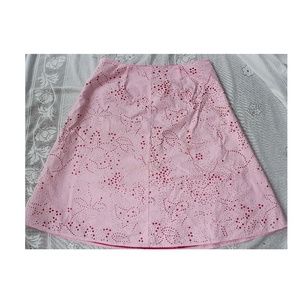 Portrait A-line eyelet skirt 8 pink